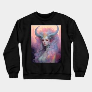 Ethereal Rainbow Female Demon Crewneck Sweatshirt